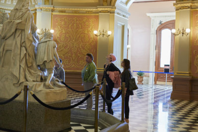 interACT staff and allies at the Sacramento capitol building after a victorious hearing for SCR-110.