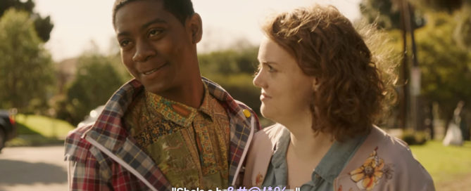 Screenshot from Netflix's "Sierra Burgess is a Loser" that uses a slur against intersex people.