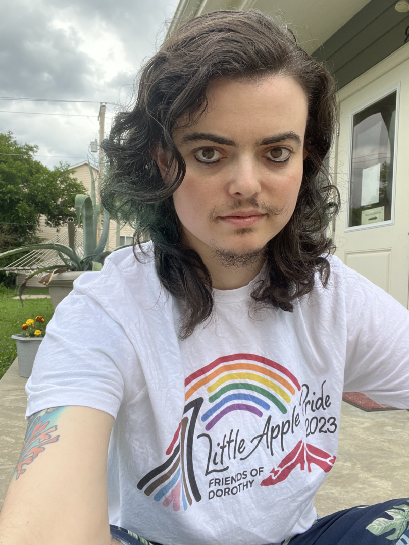 Sam in a Pride shirt