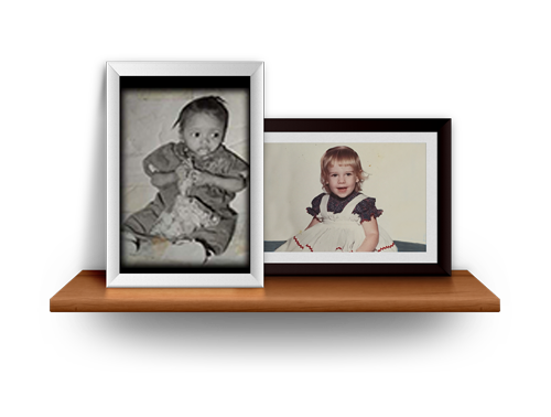 interACT Youth in picture frames on a shelf